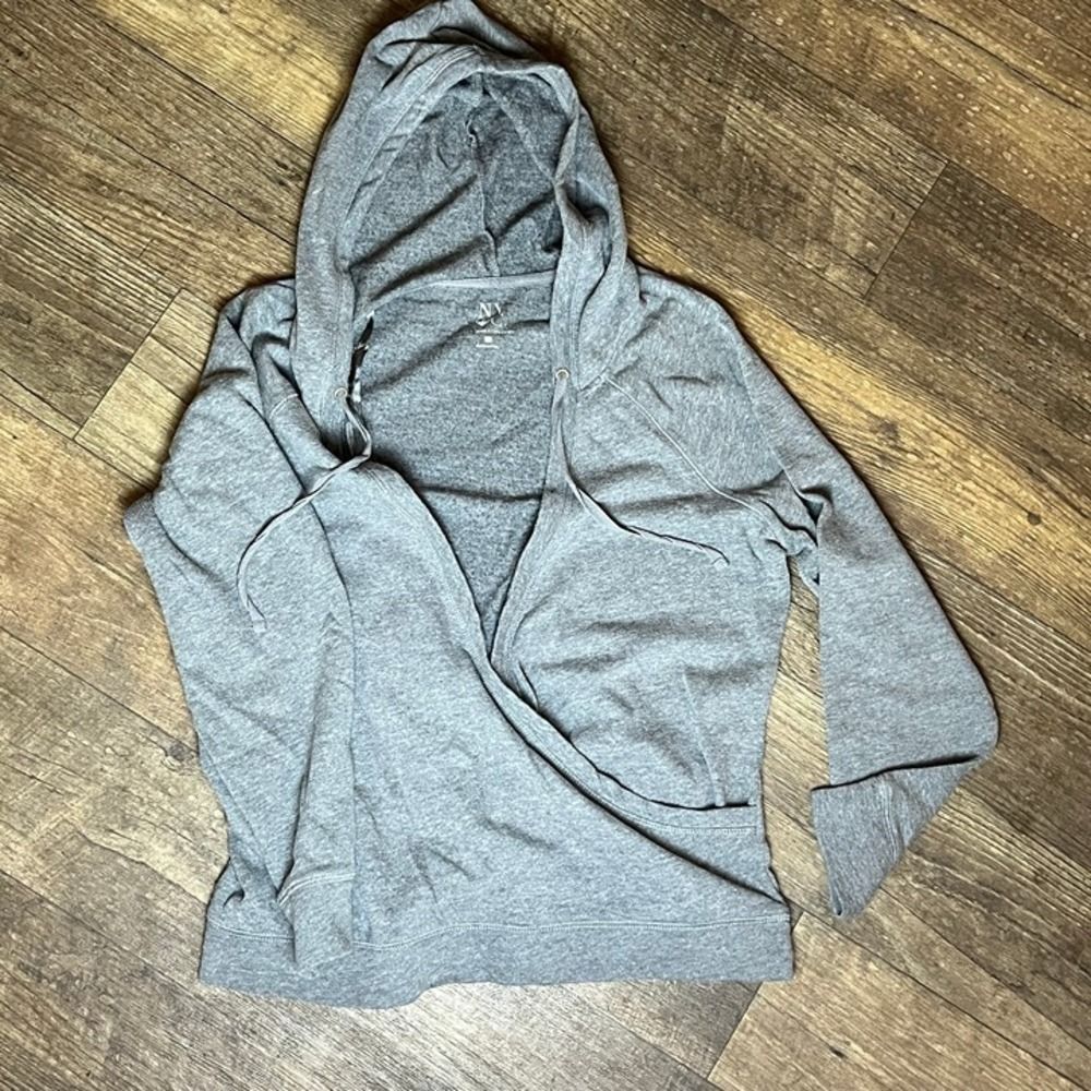 New York & Company Gray Sweatshirt Womens Medium Hooded With Drawstring size Med